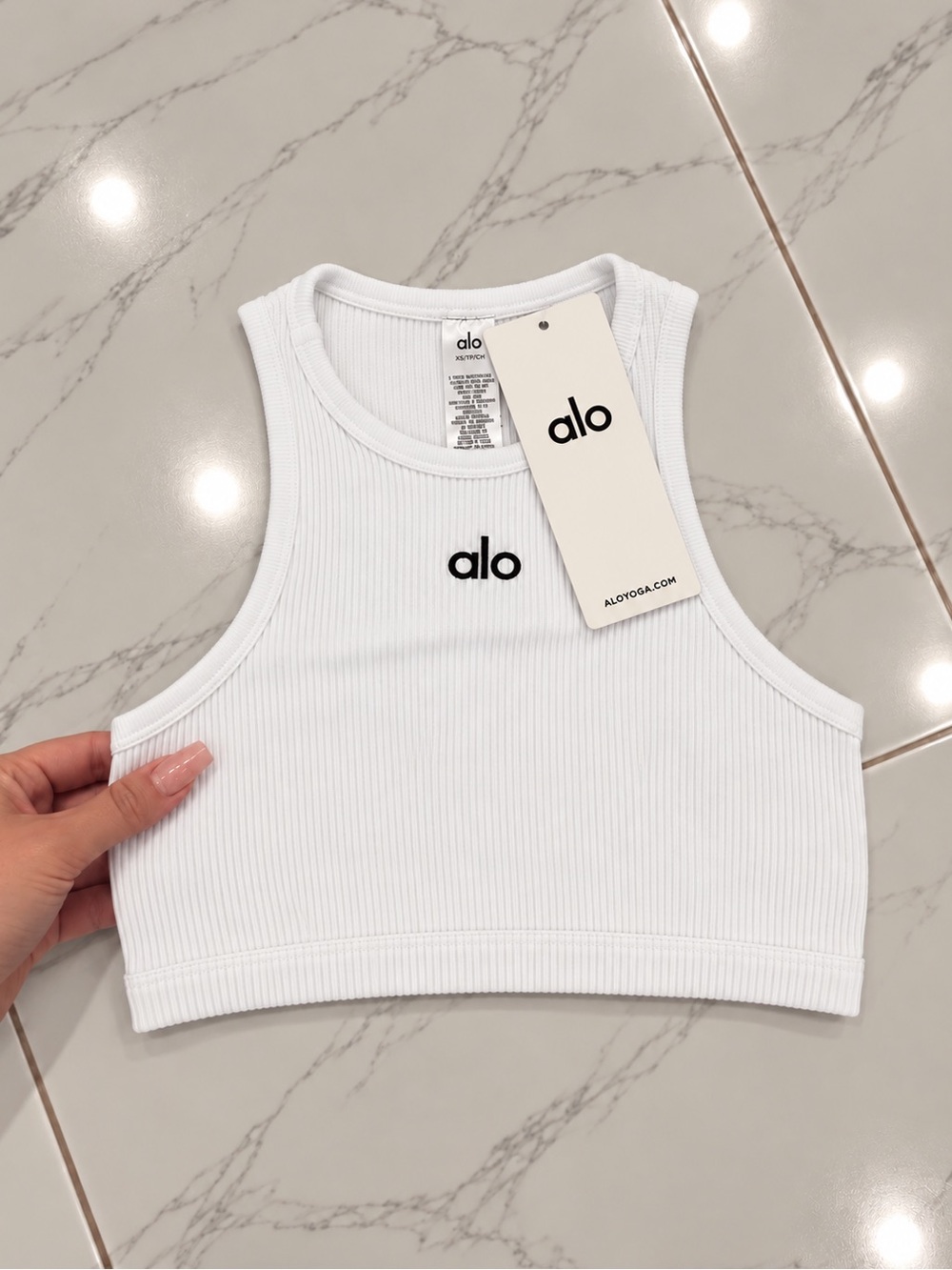 ALO White Aspire Tank Top Sizes XS,S